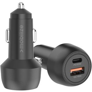 Mobilize Dual USB / USB-C Autoladegerät Power Delivery 48W - Schwarz
