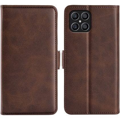 Mobigear Slim Magnet HONOR X8 Hülle Klapphülle Geldbörse - Braun