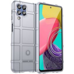 Mobigear Rugged Shield Samsung Galaxy M53 Hülle Flexibles TPU Backcover Stoßfest - Grau