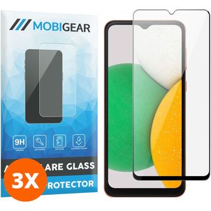 Mobigear Premium Samsung Galaxy A14 Panzerglas Gehärtetes Glas Displayschutz - Hüllenfreundlich - Schwarz (3er Pack)