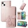 Mobigear Clover iPhone 15 Plus Hülle Klapphülle Geldbörse - Roségold