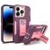 Mobigear Heavy Armor Stand iPhone 14 Pro Hülle Hardcase Backcover Stoßfest mit Ständer - Lila