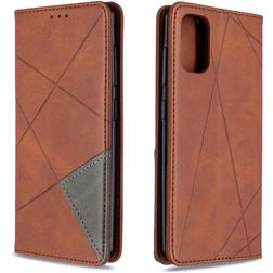 Mobigear Rhombus Slim Samsung Galaxy A41 Hülle Klapphülle - Braun