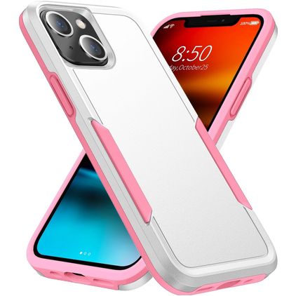 Mobigear Heavy Armor iPhone 14 Plus Hülle Hardcase Backcover Stoßfest - Weiß / Pink