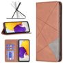 Mobigear Rhombus Slim Samsung Galaxy A73 Hülle Klapphülle - Braun