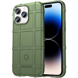Mobigear Rugged Shield iPhone 14 Pro Max Hülle Flexibles TPU Backcover Stoßfest - Grün