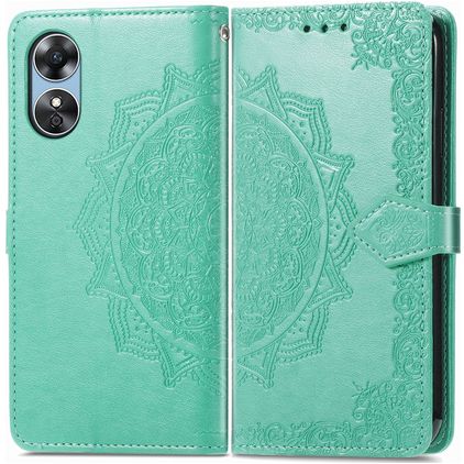 Mobigear Mandala OPPO A17 Hülle Klapphülle Geldbörse - Grün