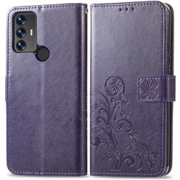 Mobigear Clover TCL 30 SE Hülle Klapphülle Geldbörse - Lila