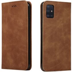 Mobigear Retro Slim Samsung Galaxy A51 Hülle Klapphülle - Braun