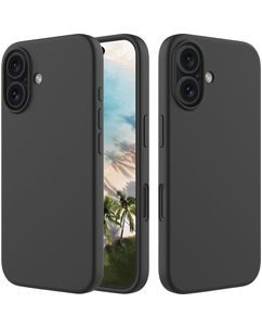 Mobigear Rubber Touch iPhone 16 Silikon Hülle Backcover - Schwarz