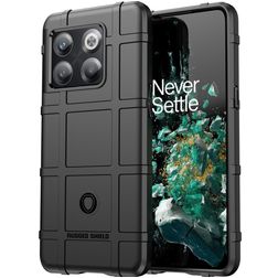 Mobigear Rugged Shield OnePlus 10T Hülle Flexibles TPU Backcover Stoßfest - Schwarz