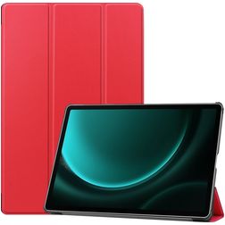 Mobigear Tri-Fold Samsung Galaxy Tab S9 FE Plus Hülle Klapphülle + Stifthalter - Rot