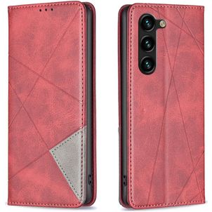 Mobigear Rhombus Slim Samsung Galaxy S25 Plus Hülle Klapphülle - Rot