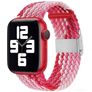 Mobigear Braided Nylon Apple Watch Armband Klappschließe - 49/46/45/44 mm - Pink / Rot