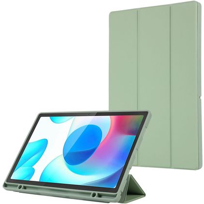 Mobigear Tri-Fold Gel Samsung Galaxy Tab A9 Plus (2023) TPU / Kunstleder Klapphülle + Stylus-Halter - Grün