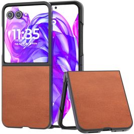 Mobigear Excellent Motorola Razr 50 Ultra Hülle Hardcase Backcover - Braun