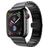 Mobigear Madrid Edelstahl Apple Watch Armband Faltschließe - 49/46/45/44 mm - Schwarz