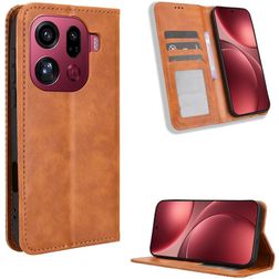 Mobigear Sensation OPPO Find X9 Pro Hülle Klapphülle Geldbörse - Braun