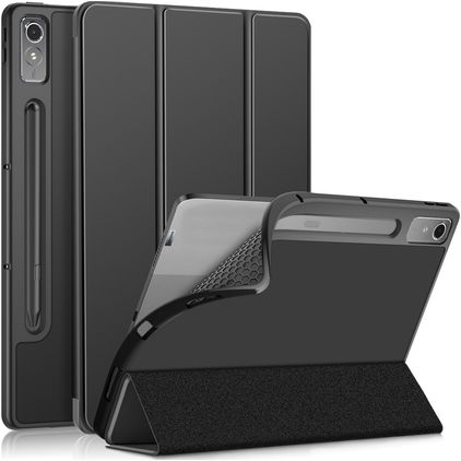 Mobigear Tri-Fold Gel Lenovo Tab P12 Hülle TPU,Kunstleder Klapphülle - Schwarz