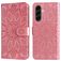 Mobigear Sunflower Samsung Galaxy A57 Hülle Klapphülle Geldbörse - Roségold