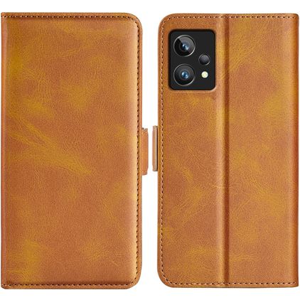 Mobigear Slim Magnet Realme 9 Pro Plus Klapphülle Portemonnaie - Cognac