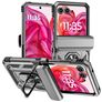 Mobigear Armor Ring Motorola Razr 50 Hülle Hardcase Backcover Stoßfest mit Ringhalter - Silber