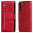 Mobigear Zipper Samsung Galaxy S23 Hülle Klapphülle Geldbörse - Rot
