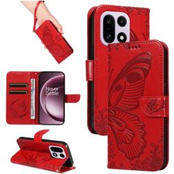 Mobigear Butterfly OnePlus 15 Hülle Klapphülle Geldbörse - Rot