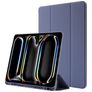 Mobigear Tri-Fold Gel iPad Pro 13 Zoll (2025) Hülle TPU,Kunstleder Klapphülle + Stifthalter - Lila