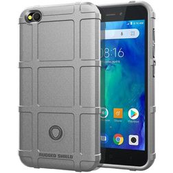 Mobigear Rugged Shield Xiaomi Redmi Go Hülle Flexibles TPU Backcover Stoßfest - Grau