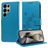 Mobigear Flowers Samsung Galaxy S25 Ultra Hülle Klapphülle Geldbörse - Blau