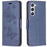 Mobigear Butterfly Samsung Galaxy S23 Hülle Klapphülle Geldbörse - Blau