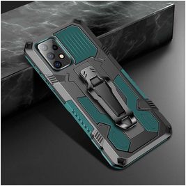 Mobigear Armor Stand Samsung Galaxy A52 Hülle Hardcase Backcover Stoßfest mit Ständer - Grün