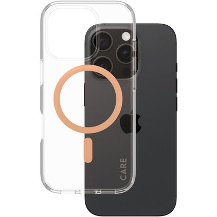 CARE by PanzerGlass Flagship iPhone 16 Pro MagSafe Hülle Hardcase Backcover - Peachy