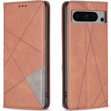 Mobigear Rhombus Slim Google Pixel 8 Pro Klapphülle - Braun