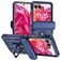 Mobigear Armor Ring Motorola Razr 50 Hülle Hardcase Backcover Stoßfest mit Ringhalter - Blau