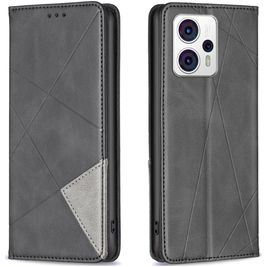 Mobigear Rhombus Slim Motorola Moto G23 Hülle Klapphülle - Schwarz