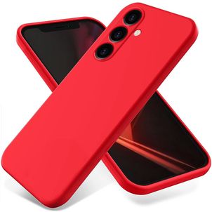 Mobigear Rubber Touch Samsung Galaxy S24 FE Silikon Hülle Backcover - Rot