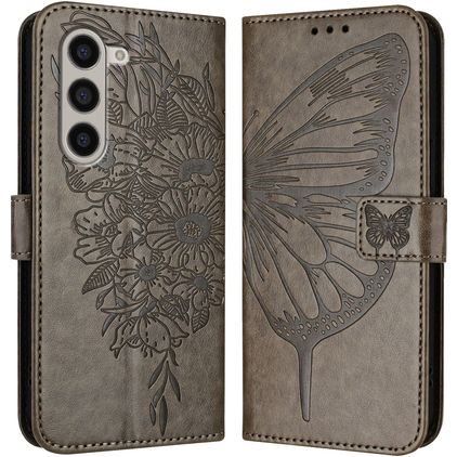 Mobigear Butterfly Samsung Galaxy Z Fold 6 Hülle Klapphülle Geldbörse - Grau