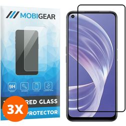 Mobigear Premium OPPO A73 5G Panzerglas Gehärtetes Glas Displayschutz - Hüllenfreundlich - Schwarz (3er Pack)