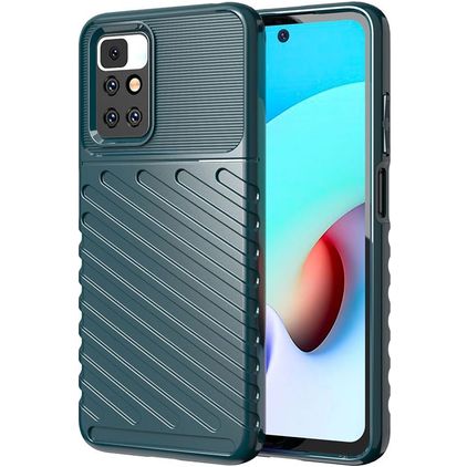 Mobigear Groove Xiaomi Redmi 10 4G Hülle Flexibles TPU Backcover - Grün