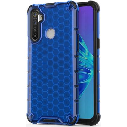 Mobigear Honeycomb Realme C3 Hülle Hardcase Backcover Stoßfest - Blau