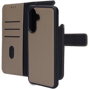 Mobiparts Samsung Galaxy A56 Hülle Echtes Leder Abnehmbare 2in1 Klapphülle Geldbörse - Taupe