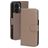 Mobiparts iPhone 16 MagSafe Hülle Echtes Leder Abnehmbare 2in1 Klapphülle Geldbörse - Taupe