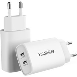 Mobilize Dual USB-C Ladegerät Power Delivery 45W - Weiß