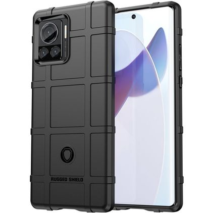 Mobigear Rugged Shield Motorola Edge 30 Ultra Hülle Flexibles TPU Backcover Stoßfest - Schwarz