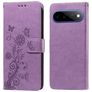 Mobigear Flowers Google Pixel 11 Pro XL Hülle Klapphülle Geldbörse - Lila