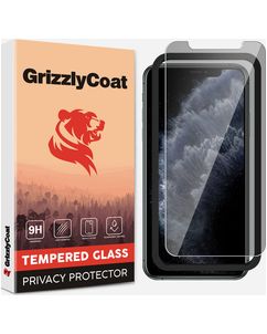 GrizzlyCoat Easy Fit AntiSpy iPhone 11 Pro Max Panzerglas Gehärtetes Glas Displayschutz Privacy - Hüllenfreundlich + Applikator