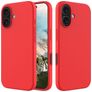 Mobigear Rubber Touch iPhone 16 Silikon Hülle Backcover - Rot