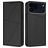 Mobigear Frosted Flip iPhone 17 Pro Max Hülle Klapphülle Geldbörse - Schwarz